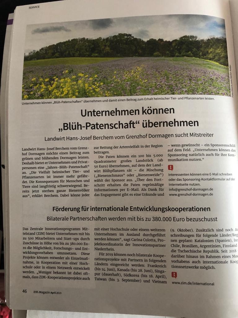 Presse I H K Magazin April2019 Bluehwiese Grenzhof1904